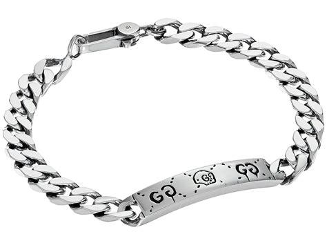 gucci men's ghost bracelet silver one size|gucci ghost necklace in silver.